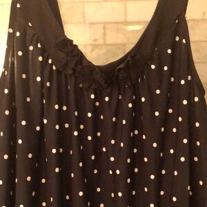 Tank Top Size Medium Black with White Polka Dots in Excellent Condition!